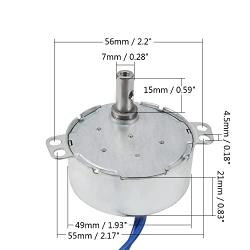 Fielect 1Pc Synchronous Synchron Motor Turntable Motor CW/CCW Direction 4W Frequency 8-10RPM TYC-50 Horizontal Hole Tapping Shaft AC 110V