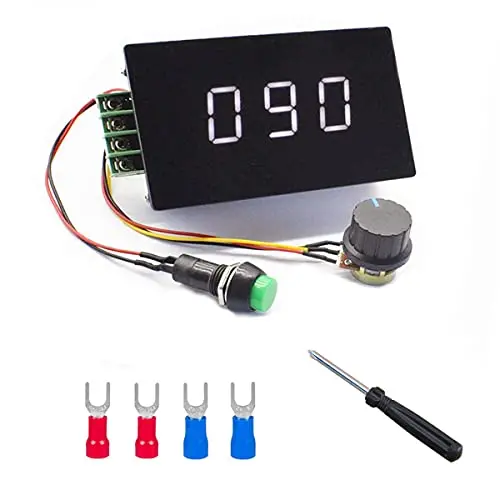 Contrôleur de vitesse PWM DC 6-60V 12V 24V 36V 48V 30A 1500W, Régulateur d'inclinaison continu pour moteur, avec interrupteur de démarrage/arrêt et écran numérique.
