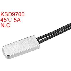 uxcell KSD9700 Thermostat, 45℃ Normally Close Temperature Switch Thermal Switch, N.C 5A Metal Temperature Controller 2pcs