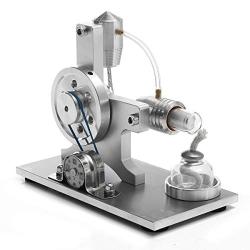 PUOSUO Hot Air Stirling Motor Power Generator Alpha Engine Model Educational Physics Experiment Kit（Not Include Alcohol）