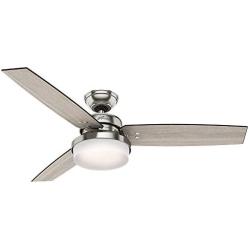 Hunter Sentinel Indoor Ceiling Fan with LED Light and Remote Control, 52