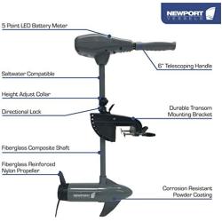 Newport Vessels Electric Kayak Trolling Motor with Kayak Mount Set