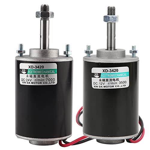 12/24V 30W CW/CCW High Speed Permanent Micro DC Magnet Motor Low Noise Permanent Magnet DC Motor for DIY Generator(12V 3500rpm)