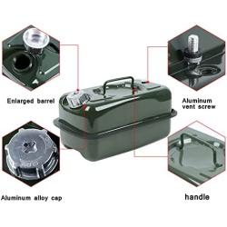 HORV 3L/5L Metal Gas Can for Motorcycle Home Backup Fuel Tank with Spout Emergency Petrol Diesel Drum Automobile Barrel Utility Container Steel Storage Tank Gasoline Equipment Green