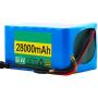 Jieoto 24V 28AH E-Bike Battery 29.4V 28000mAH 7S6P Waterproof Li-ion Battery with Charger Fit for Electric Boat Power Tools Airplane Models Scooter 500W 350W 250W 200W 100W Motor
