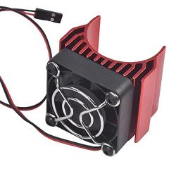 Hosim RC Motor Heatsink 40mm with Fan fits Brush RC CAR 540 550 Upgrades RC Cooling Fan for Brushless 3650 3660 3674 Electric Motors of 1/10 RC Crawler Car Truck Buggy (Red)
