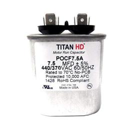 Motor Run Capacitor,7.5 MFD,440V,Oval