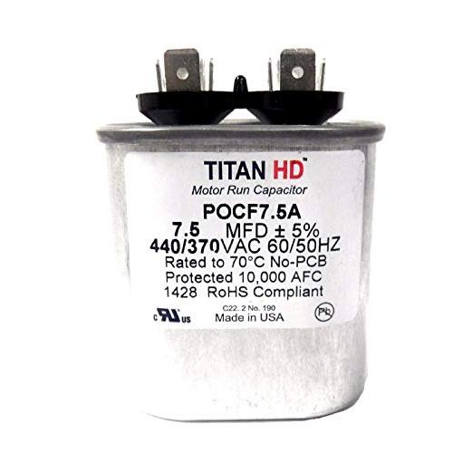 Motor Run Capacitor,7.5 MFD,440V,Oval
