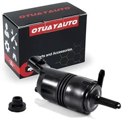 OTUAYAUTO QWP022 Front Windshield Washer Pump w/Grommet - Compatible with Chevrolet (Chevy), GMC, Buick, Pontiac, Oldsmobile, Isuzu, & Cadillac - OEM #: 22127652, 22127653, 89025062, 89001122