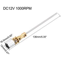 uxcell Long Axis N20 Gear Notor Miniature DC Motor 12V 1000RPM Motor Round Shaft Low Speed High Torque 3mm x 100mm