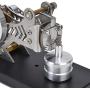 Omabeta Engine Model, Aluminum Material Educational Toy Durable Mini Motor Model Vivid for Physics or Mechanics Learning