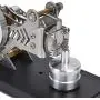 Omabeta Engine Model, Aluminum Material Educational Toy Durable Mini Motor Model Vivid for Physics or Mechanics Learning