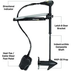 Minn Kota 1355970 Edge Freshwater Cable-Steer Bow-Mount Trolling Motor with Heel-Toe Foot Control and Latch & Door Bracket, 70 lbs Thrust