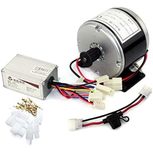 L-faster 24V 250W Electric High Speed DC Motor with Controller Electric Mini Scooter Brushed Motor and Regulator Belt Drive Motor Kit