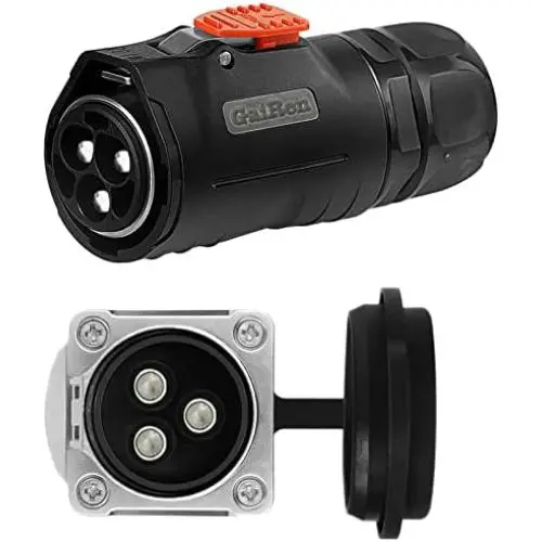 GaiRen Trolling Motor Plug Receptacle Set 3 Pin 80Amp, 12/24/36/48 Volt Marine Boat Power Waterproof IP67 Connector Plug for High Current Trolling Motors Compatible with 5/6 AWG wire