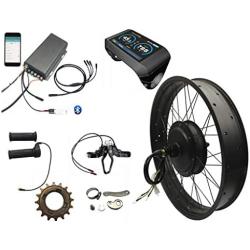 5000w Electric Fat Bike Conversion kit sabvoton Controller 100KM/H max Speed, with TFT Color Display System,Single Speed Freewheel
