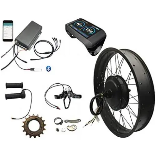 5000w Electric Fat Bike Conversion kit sabvoton Controller 100KM/H max Speed, with TFT Color Display System,Single Speed Freewheel