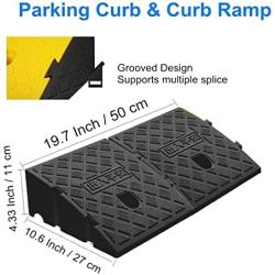 2Pack Curb Ramp Black Color with one Large Hose Hook, Portable Lightweight Heavy Duty Plastic Driveway Curb Ramps for Low Cars,Motorcycle Ramp,Curb Ramps (4.33 inch High)