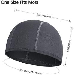 Skull Cap Helmet Liner Beanie, Cooling Mesh Cycling Running Hat for Men Women, Fits Under Helmets