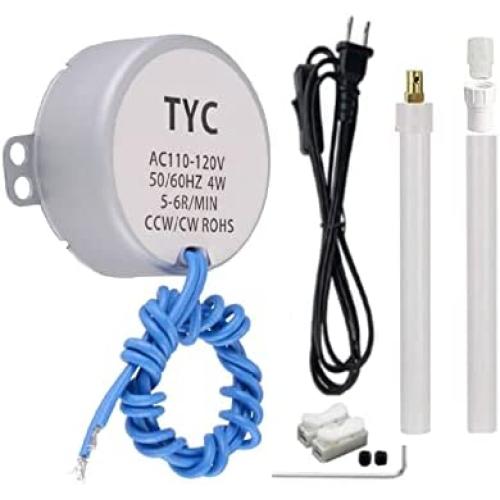 Synchronous Synchron Motor Turntable Motor Electric Motor for Cup Turner,Cuptisserie,Tumbler Cup Rotator with 7mm Flexible Coupling Connector and Power Cord,50/60Hz AC100~127V 4W CCW/CW (5-6R)