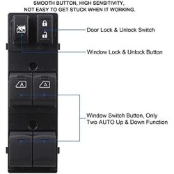 AiYiGu Master Window Switch Controller Front Driver Side Compatible with Nissan Altima 2007 2008 2009 2010 2011 2012 Door Lock Main Power Control Open Button Replacement OEM 25401-ZN50B 25401-ZN50C