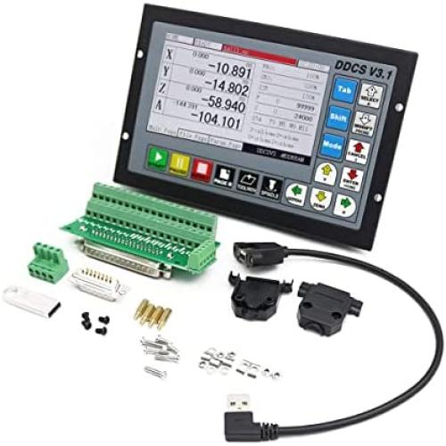 DDCSV3.1 Upgrade Offline Stand-alone 4 Axis CNC Controller CNC Router Engraver Machine Motion Controller System Read G Code TFT screen 24VDC for CNC Carving Milling Lathe Machine/Servo/Stepper Motor