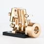 DjuiinoStar 2-Cylinder Mini Steam Engine for 40cm Miniature Retro Steamboat, 3000RPM at 0.4MPA, Double Cylinder Swing Engine, Fancy Engine Model for DIY (with No Boiler)