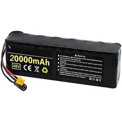 Jieoto 48V 20AH Ebike Battery Waterproof PVC Lithium-ion Battery Pack High Capacity Lithium Battery for 1000W 700W 500W 350W 250W Motor with BMS Protection and Charger