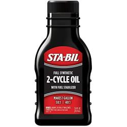 STA-BIL Full Synthetic 2-Cycle Oil - With Fuel Stabilizer For Up To 12 Months Protection - 5 Gallon Multi-Mix - 50:1/40:1 Mix Ratios - Low Smoke Formula, 2.6 fl. oz. (22403)
