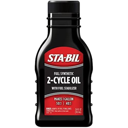 STA-BIL Full Synthetic 2-Cycle Oil - With Fuel Stabilizer For Up To 12 Months Protection - 5 Gallon Multi-Mix - 50:1/40:1 Mix Ratios - Low Smoke Formula, 2.6 fl. oz. (22403)
