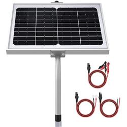 SUNER POWER 12V Waterproof Solar Battery Trickle Charger & Maintainer - 10 Watts Solar Panel Built-in Intelligent MPPT Solar Charge Controller + Tubular Mount Bracket + SAE Connection Cable Kits