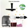 Masticating Juicer, Beet Carrot Juicer Extractor, Cold Press Juicer with Intelligent Control Speed, Slow Juicer Quiet Motor, Safety Small Feeder Chute for Fruits & Vegetables,Easy to Clean Juicer