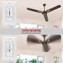 ENERLITES 3 Speed Decora in Wall Ceiling Fan Control, Slide Switch, 120VAC, 2.5A, Single-Pole, Neutral Wire NOT Required, 17000-F3-W2P, White, 2 Pack