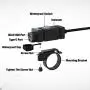 iMESTOU Motorcycle Phone Charger Kit 18W Ring Terminal to USB C 3.0A Quick Charge Dual USB QC 3.0 Handlebar Cellphone Charge Adapter Switch & Fuse for 12V/24V Motorcycles