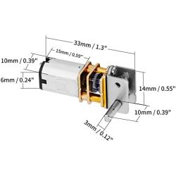 Fielect DC 6V 4RPM Reversible Worm Geared Motor High Torque Electric Gear Motor Turbine Worm Gear Box Reduction Motor, Single Shaft GW12GA