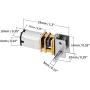 Fielect DC 6V 4RPM Reversible Worm Geared Motor High Torque Electric Gear Motor Turbine Worm Gear Box Reduction Motor, Single Shaft GW12GA