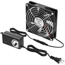 120mm DC 12V Powered Fan with AC 100V-240V Adjustable Speed Controller, 3000RPM High Speed & Big Air Flow, for DIY Cooling Ventilation, Air Exchange, Air Exhaust, Electronic Device Component Cooling