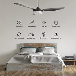 Trifecte 60 Inch Indoor&Outdoor Ceiling Fan with Light and Remote, Smart Ceiling Fan Compatible with App/Alexa/Google/Siri, Low Profile Ceiling Fan with 10-Speed Reversible Quiet DC Motor, ETL Listed