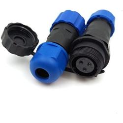 SD13 3pin Waterproof Connector, 5A 380V High Voltage Electronic IP68 LED Power 3pin Circular Connector Plug(Male)-Socket(Female)(3PIN, Direct Plug)