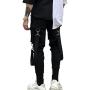 PDTXCLS Mens Jogger Sweatpants Hip Hop Zipper Pockets Elastic Waist Harem Pants Motor Biker Punk High Street Casual Trousers