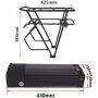 Jieoto E-Bike Battery Rear Carrier 36V 18AH with USB Port 2A Charger, Lithium Electric Bike Battery Suitable for 250W/350W/500W/800 Motors, More Suitable for Modification.