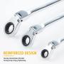 ORION MOTOR TECH Ratcheting Wrench Tool Set, Dual Head Metric Wrench Set with Long Handles Flex Head 12pt 72 Gear Ratchets, 8mm 9mm 10mm 11mm 12mm 13mm 14mm 15mm 16mm 17mm 18mm 19mm Ratchet Wrench Set