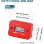 Runleader Digital LCD Waterproof Hour Meter for Small Engine,Track Oil Change Intervals, Generator,Lawn Mower,Outboard,ATV,Snow blowers,Marine,Dirt Ski ,Motorcycle(Included Bracket-HMB004)(M4-RE)
