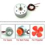 EUDAX Mini Generator Motors 3V-12V DC Motor Electric Motor for DIY Toys Wind Turbine Generator Hand Cranked Power Generator Model (Metal Motor Holder)