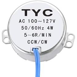 uxcell Synchronous Motor AC 100-127V 5-6RMP 50-60Hz 4W Double Flat Shaft CW/CCW