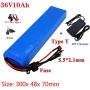 Jieoto 36V 10AH 10S 3P Electric Bike Battery Rechargeable Li-Ion Battery with 20A BMS and 42V Charger Ebike Lithium Batteries Pack Fits for 350W 250W 200W Electric Bicycles Motor