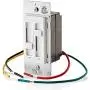 Contrôle d'éclairage Dual Quiet SureSlide 66DF-10W de Leviton pour LED 150W, Incandescence/Halogène 300W, Ventilateur 1,5 Amp, 120V, Blanc Contrôle d'éclairage Dual Quiet SureSlide 66DF-10W de Leviton pour LED 150W, Incandescence/Halogène 300W, Ventilateur 1,5 Amp, 120V, Blanc