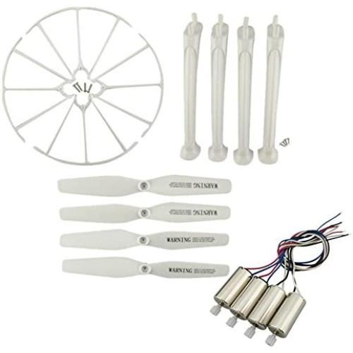 Upgraded Spare Parts for Syma X5H X5HC X5HW RC Quadcopter Toy Motors Main Blade Propellers Propeller Protectors Blades Frame Landing Skid Included Mounting Screws Set (White)