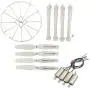 Upgraded Spare Parts for Syma X5H X5HC X5HW RC Quadcopter Toy Motors Main Blade Propellers Propeller Protectors Blades Frame Landing Skid Included Mounting Screws Set (White)
