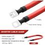 4 AWG Gauge 2pcs Red + Black Pure Copper Battery Cables Power Inverter Wire Set for Solar, RV, Car, Boat, Automotive, Marine, Motorcycle with 3/8 in Lugs (4 AWG, 2 Feet)